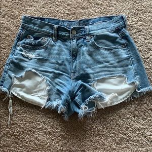 High waisted jean shorts